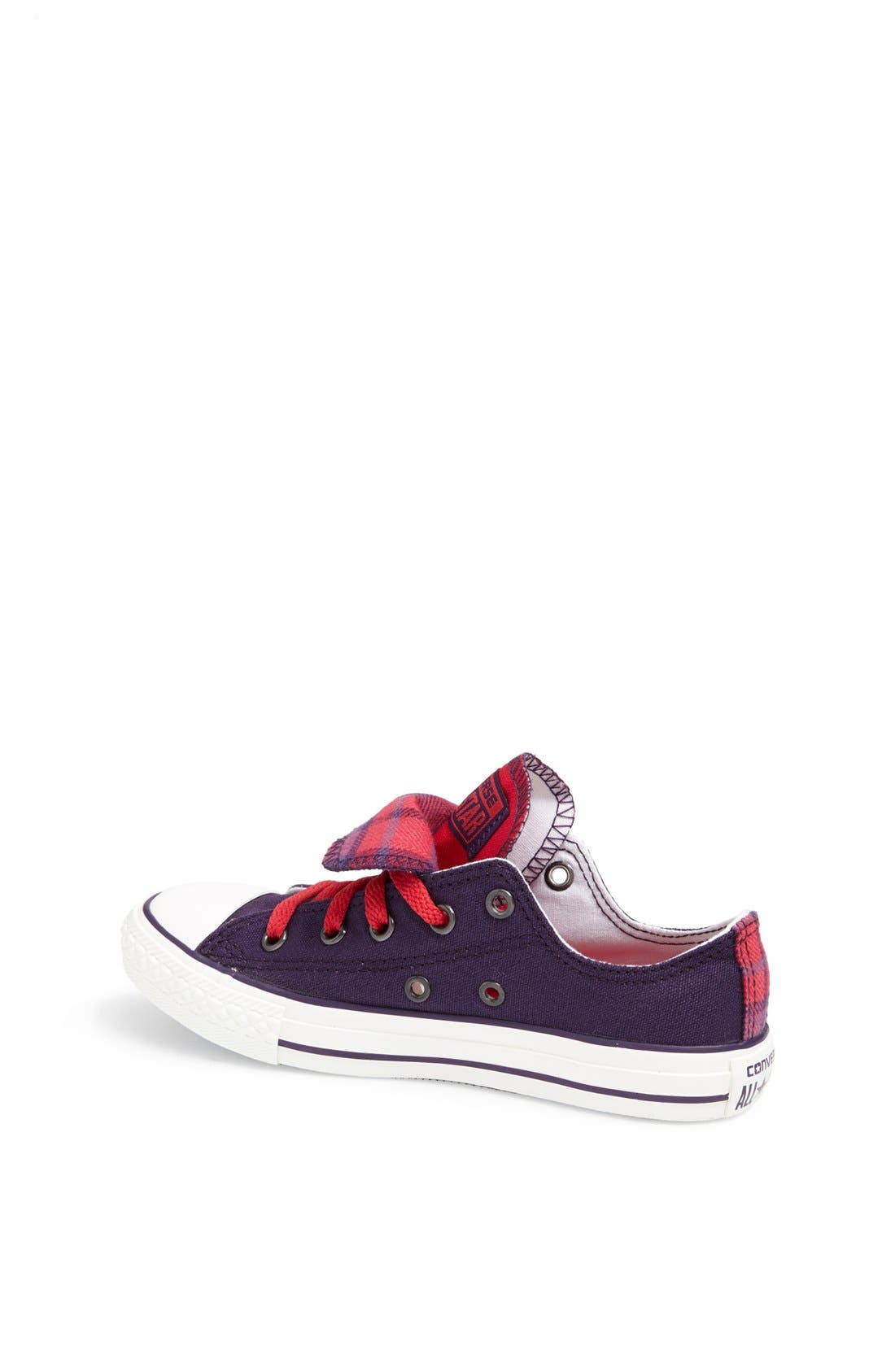 Chuck Taylor® All Star® Double Tongue Sneaker, Alternate, color, GRAPE/ PLAID