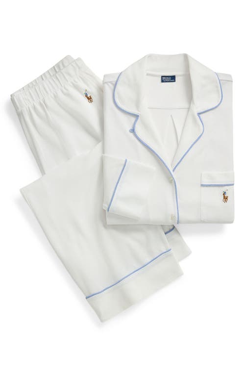 Polo Ralph Lauren Striped Seersucker Long-sleeve Pj Set In White Cloud In White Cloud