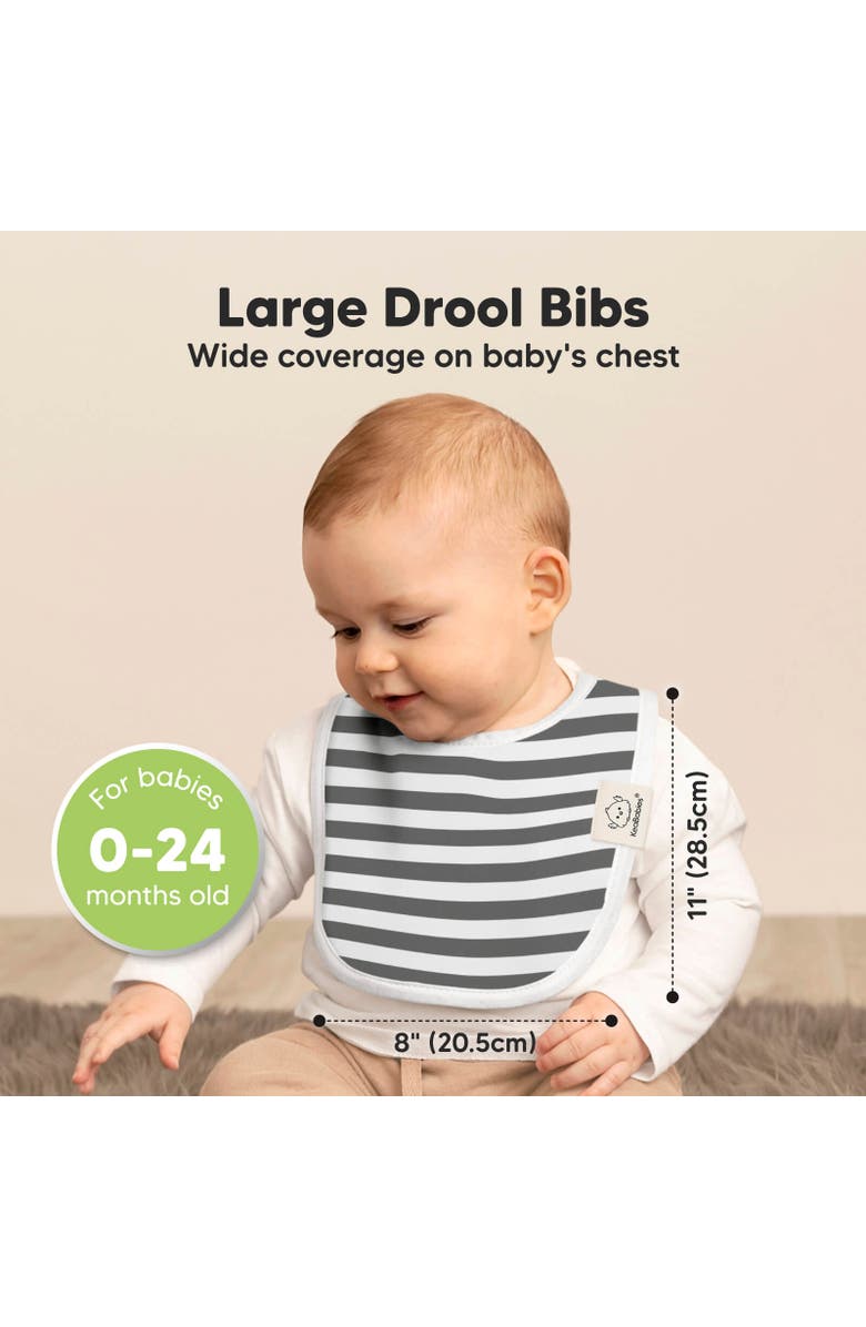 KeaBabies 8-Pack Baby Drool Bibs, Alternate, color, Grayscape