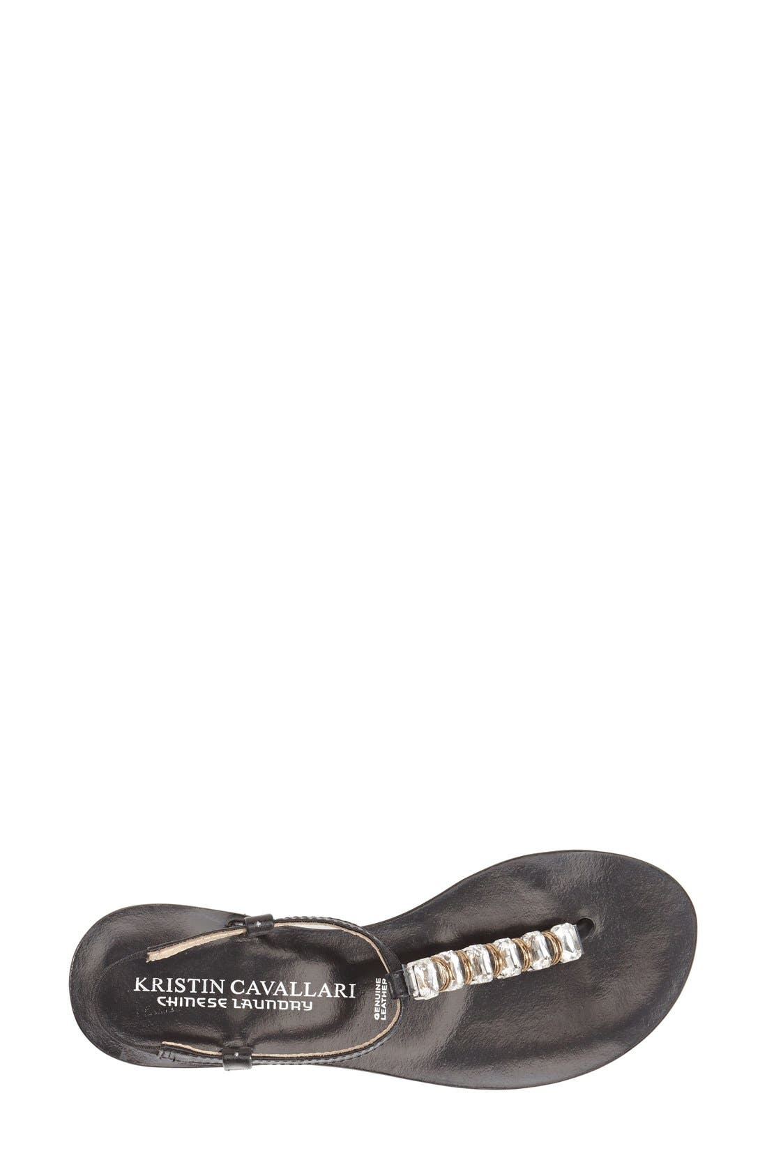'Grace' Thong Sandal, Alternate, color, BLACK