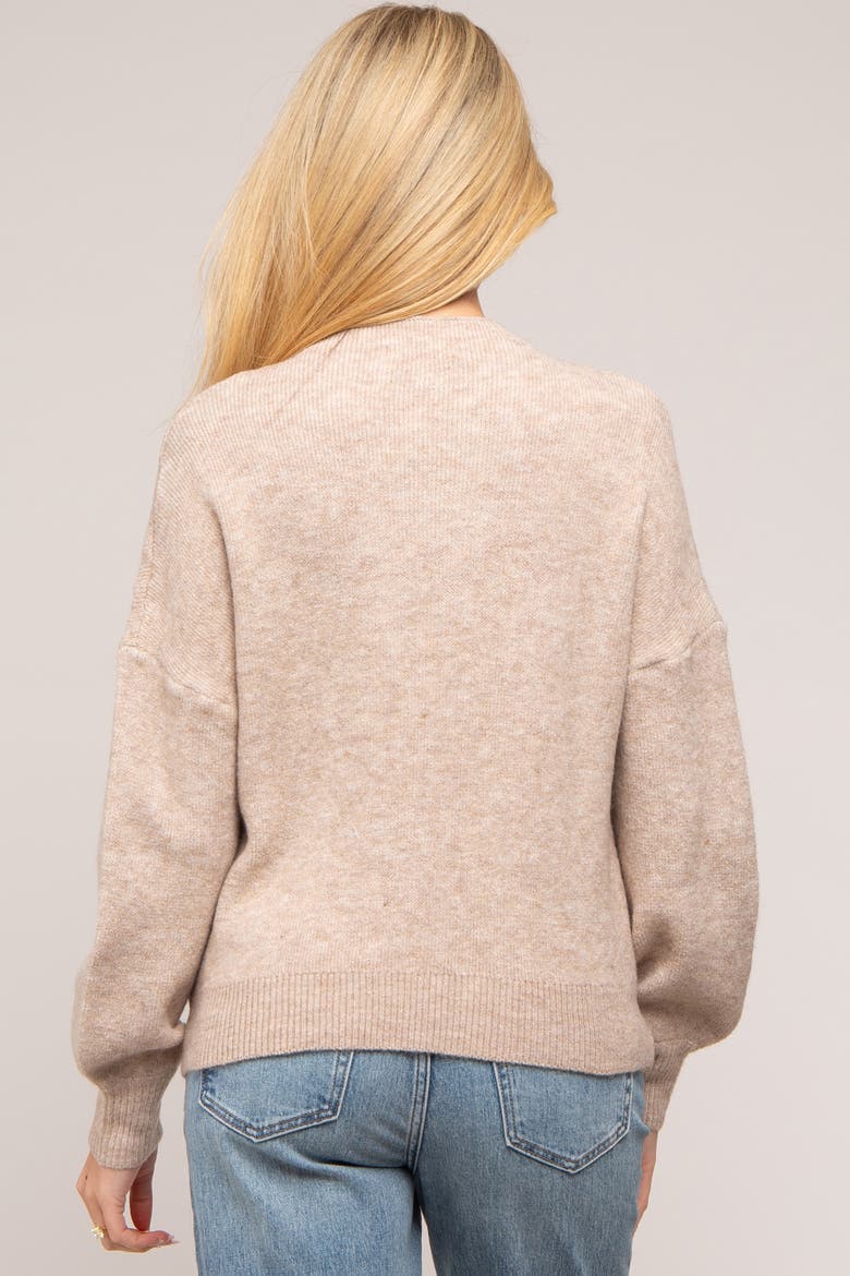 Bubble Sleeve Sweater, Alternate, color, Taupe
