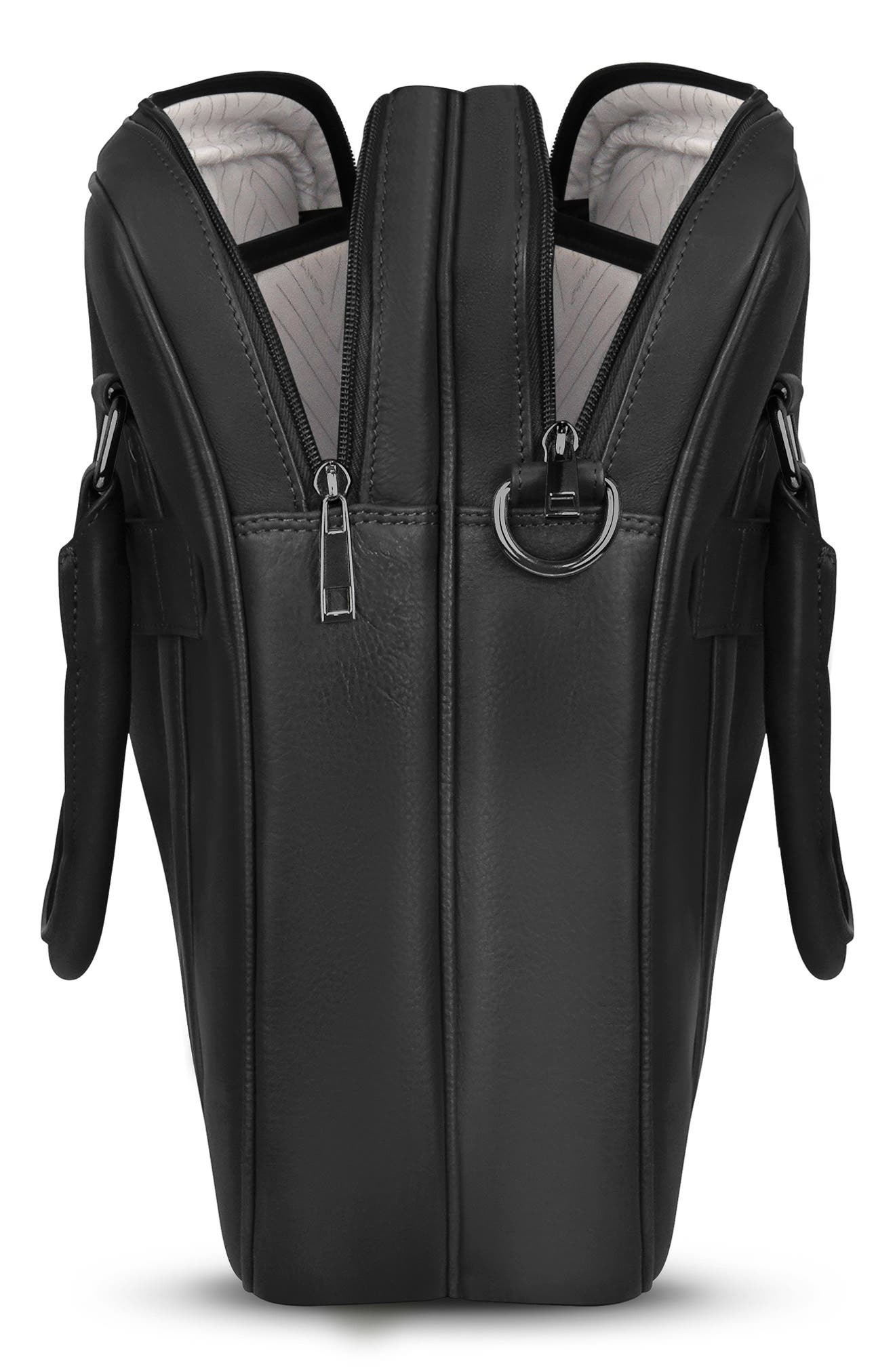 CHAMPS Onyx Leather Briefcase, Alternate, color, Black