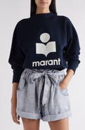 Isabel Marant Étoile Moby Flocked Logo Graphic Sweatshirt