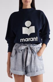 Isabel Marant Étoile Moby Flocked Logo Graphic Sweatshirt