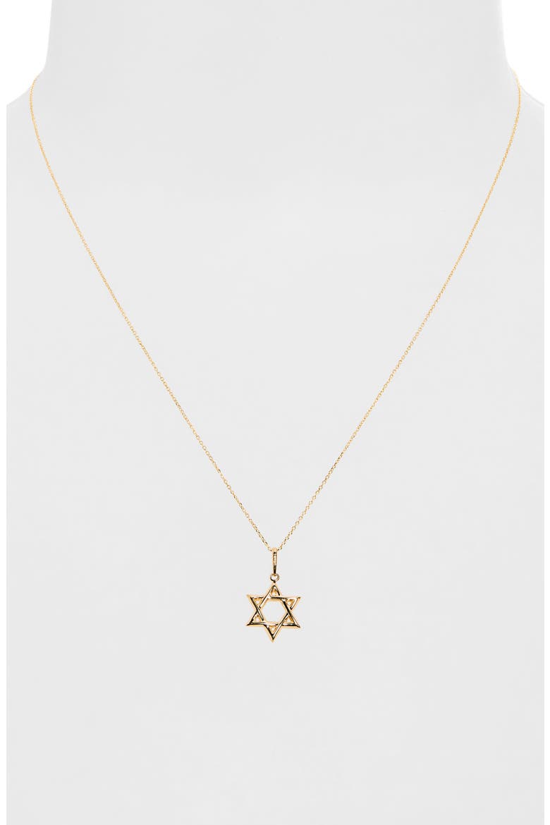 14K Gold Star of David Pendant Necklace (Nordstrom Exclusive), Alternate, color, 14K YELLOW GOLD