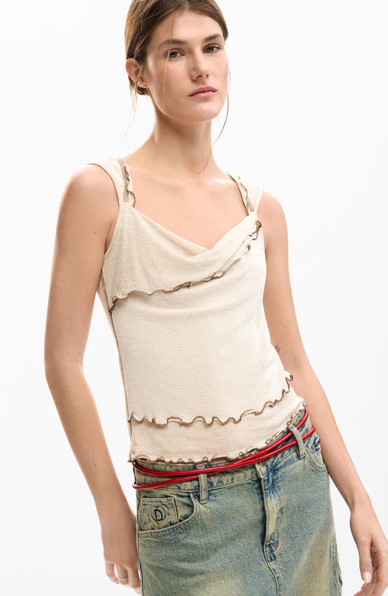 Desigual Lettuce Edge Sleeveless Top, Alternate, color, 