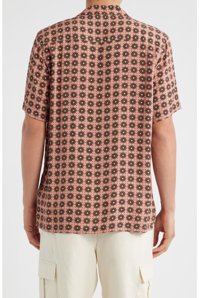 Medallion Print Viscose Camp Shirt, Alternate, color, BLUSH