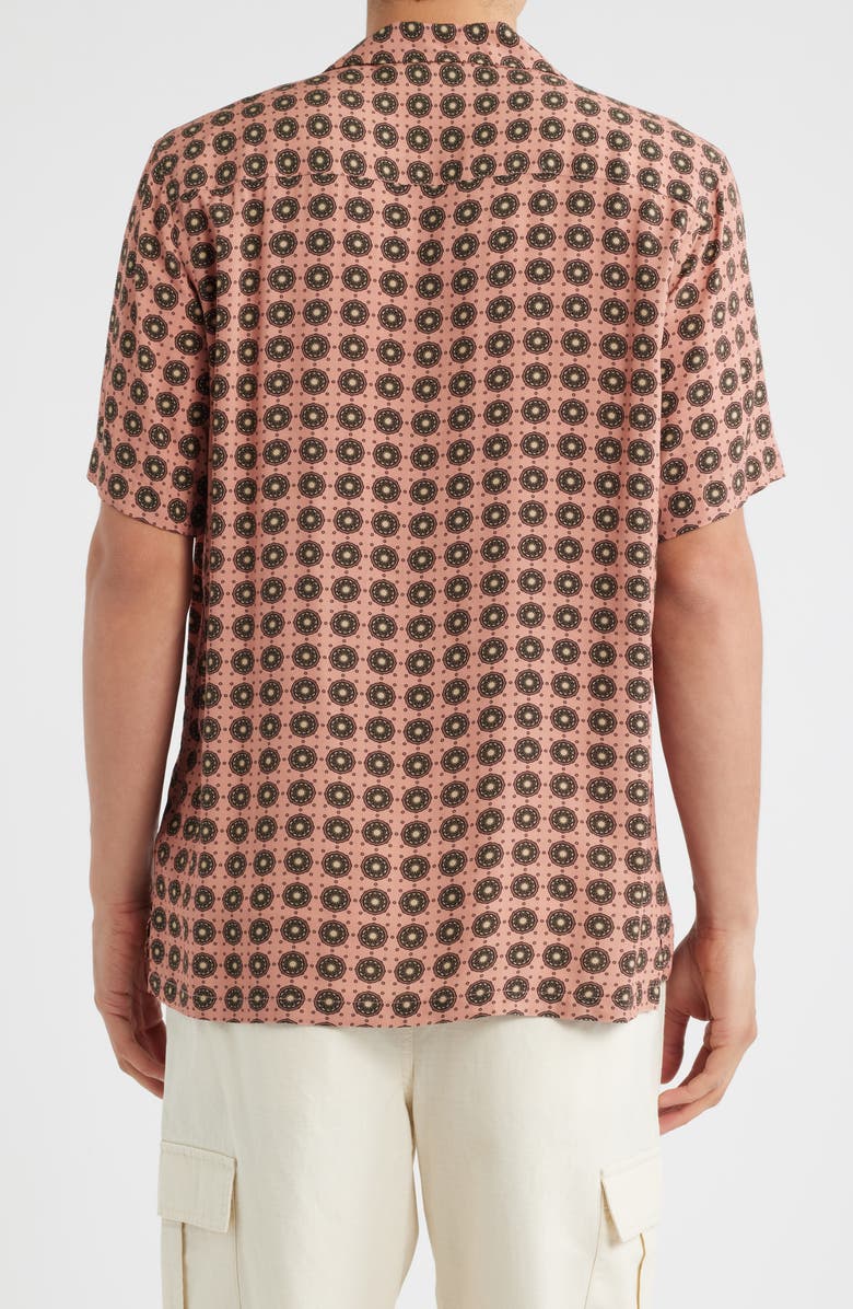 OAS Medallion Print Viscose Camp Shirt, Alternate, color, Blush