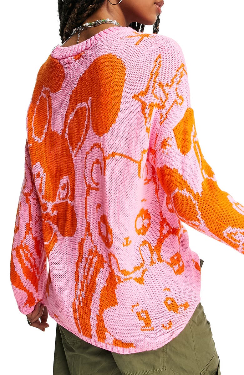 ASOS DESIGN Oversize Anime Sweater, Alternate, color, 