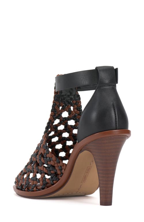Vince Camuto Frasper Woven Ankle Strap Sandal In Whiskey Black