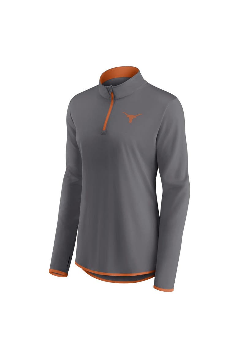 Women's Fanatics Branded  Gray Texas Longhorns Corner Quarter-Zip Top, Alternate, color, Gray