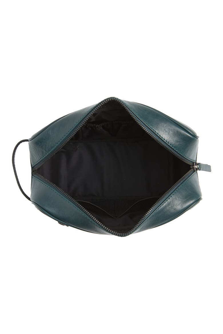 Dann Leather Travel Kit, Alternate, color, DARK GREEN