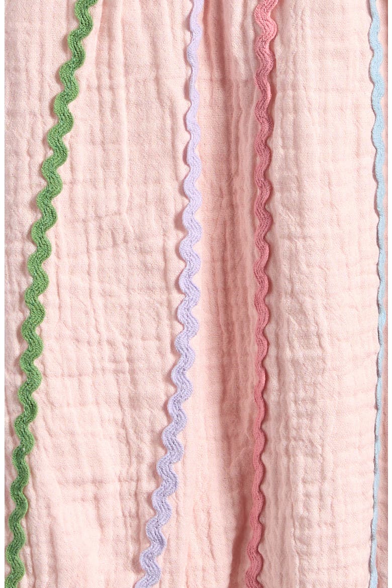 Double Cloth Bubble Romper, Alternate, color, CHALK PINK MULTI RIC RAC