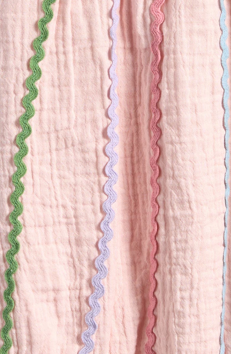 Mini Boden Double Cloth Bubble Romper, Alternate, color, Chalk Pink Multi Ric Rac