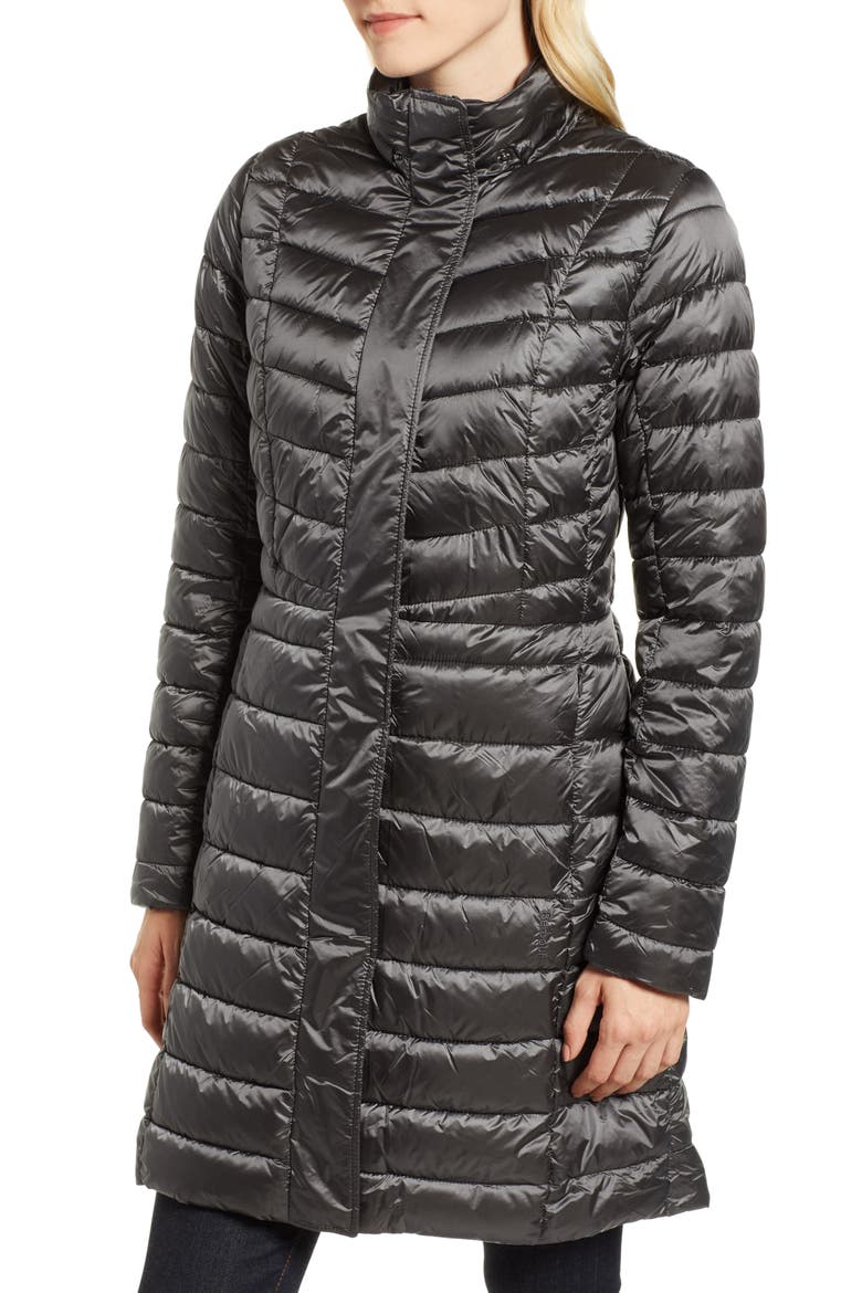 Berneray Faux Fur Trim Quilted Jacket, Alternate, color, ASH GREY