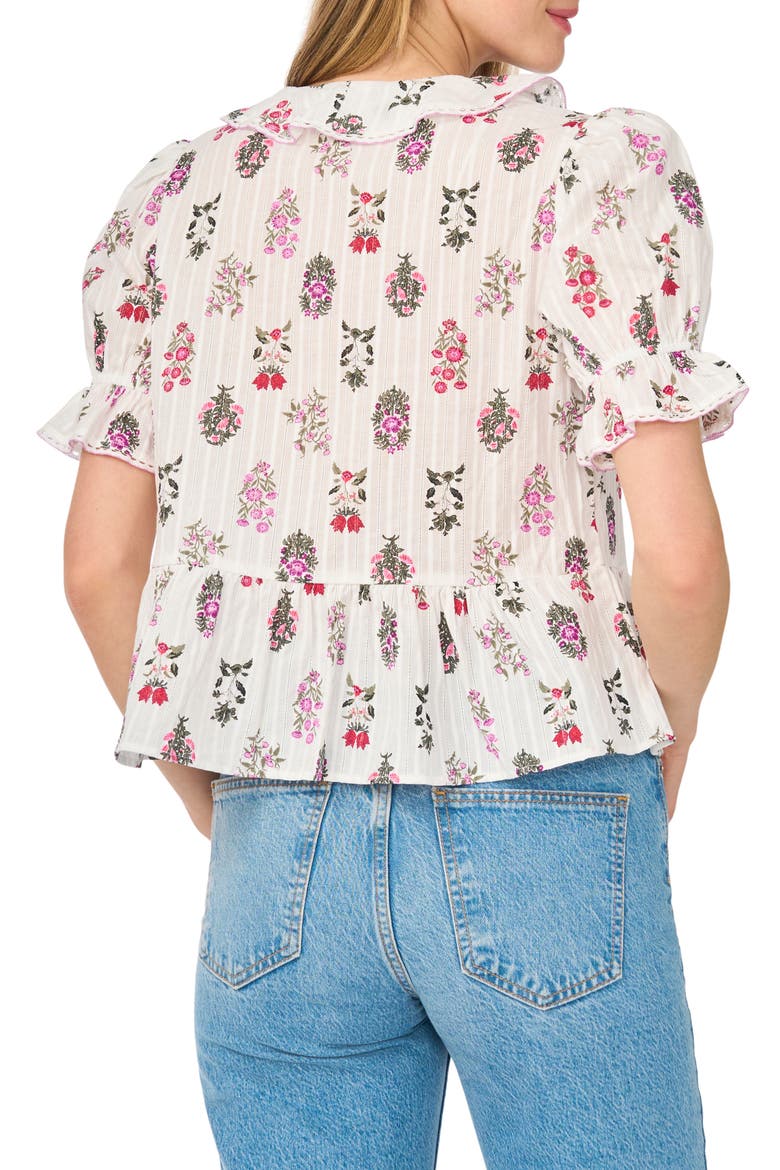 Ruffle Trim Peplum Cotton Top, Alternate, color, LUCENT WHITE