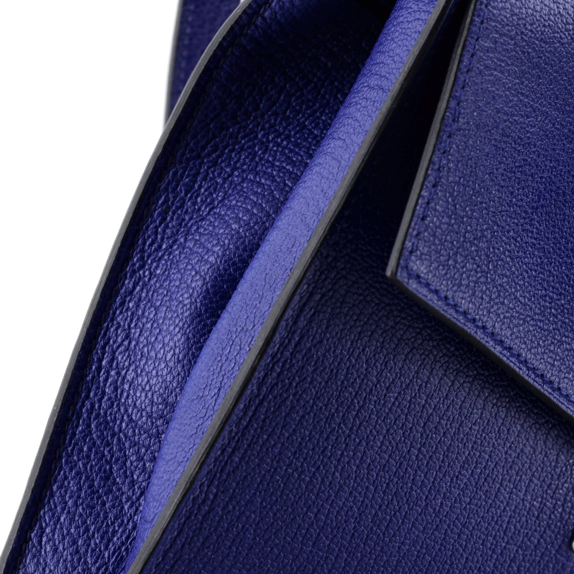 Pre-Owned Hermes Clic Wallet on Strap Chevre Mysore 16, Alternate, color, Bleu Electrique