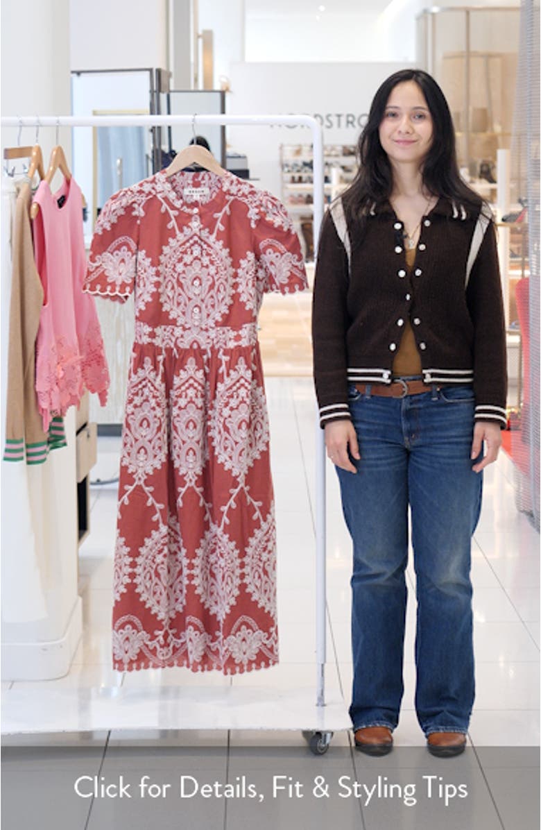 Ivy Embroidered Midi Dress, sales video thumbnail