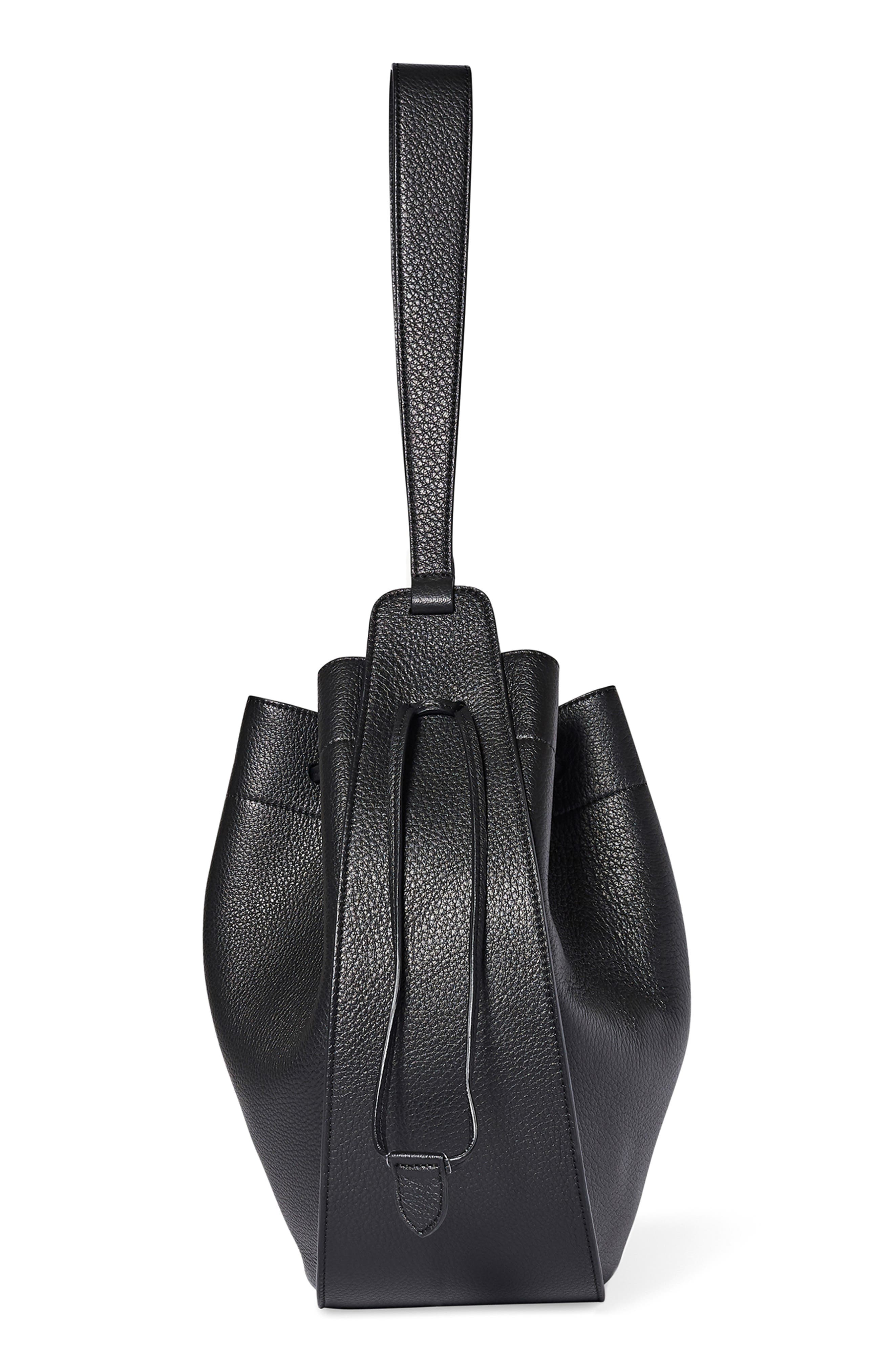 The Row XL Leather Drawstring Hobo Bag, Alternate, color, 