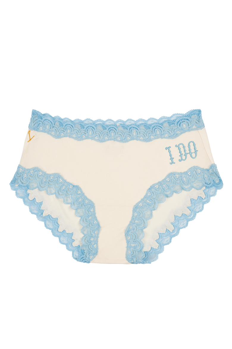 Soft Silk 'I DO' Bridal Briefs, Main, color, Winter White
