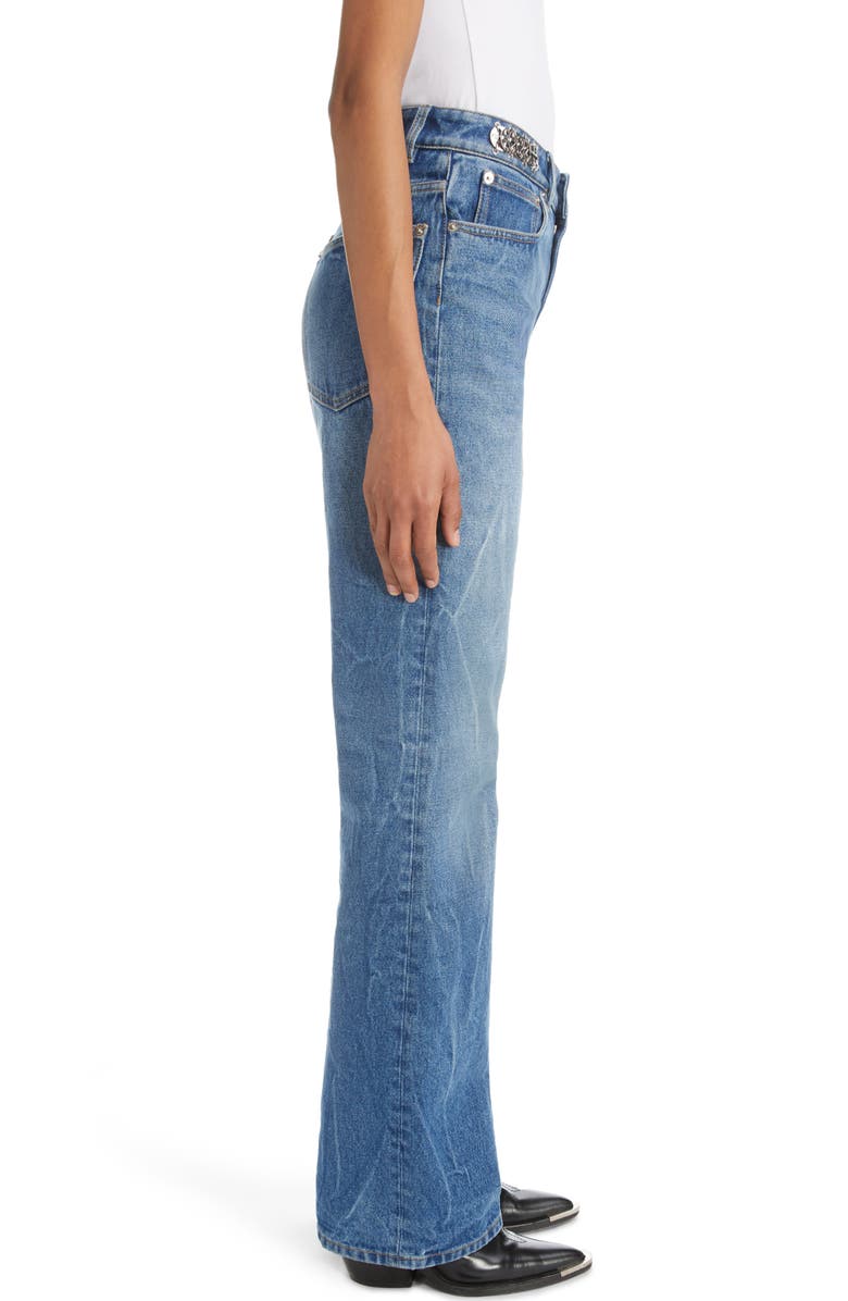 Rabanne Paillette Detail Straight Leg Nonstretch Jeans, Alternate, color,