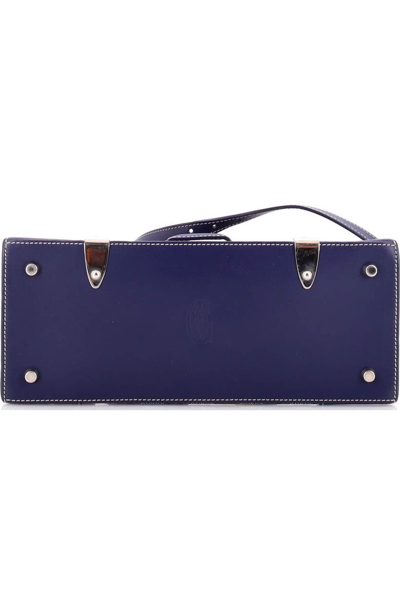 Pre-Owned Goyard Saigon Top Handle Bag Coated Canvas with Leather PM, Alternate, color, Blue