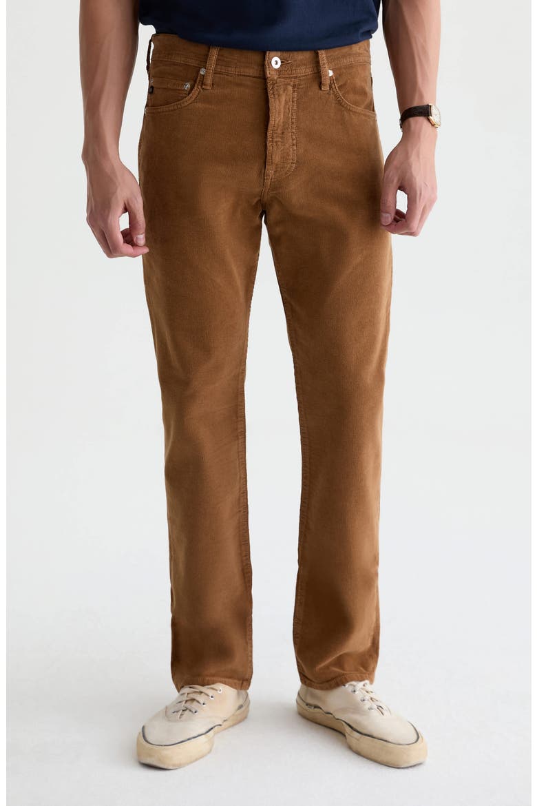 Everett Slim Straight Leg Corduroy Pants, Main, color, BRONZE BEAT