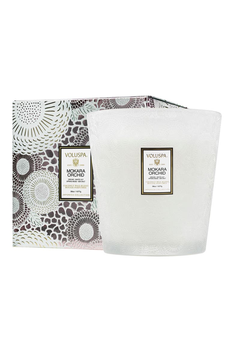Mokara Orchid Three-Wick Hearth Candle, Main, color, NO COLOR