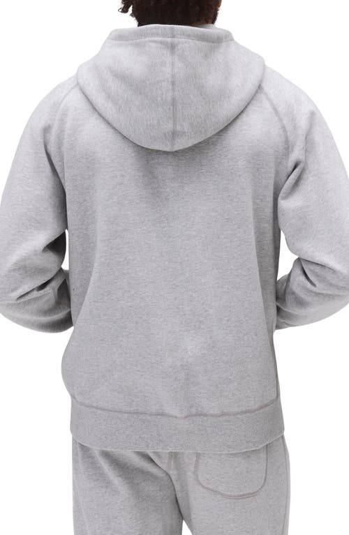 Reigning Champ Midweight Fleece Zip Hoodie In Heather Grey