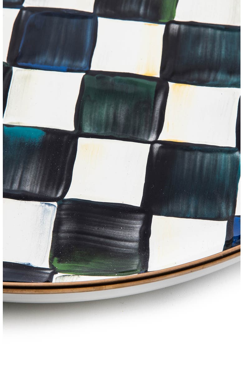 Courtly Check Enameled Steel Abundant Bowl, Alternate, color, BLACK/ WHITE