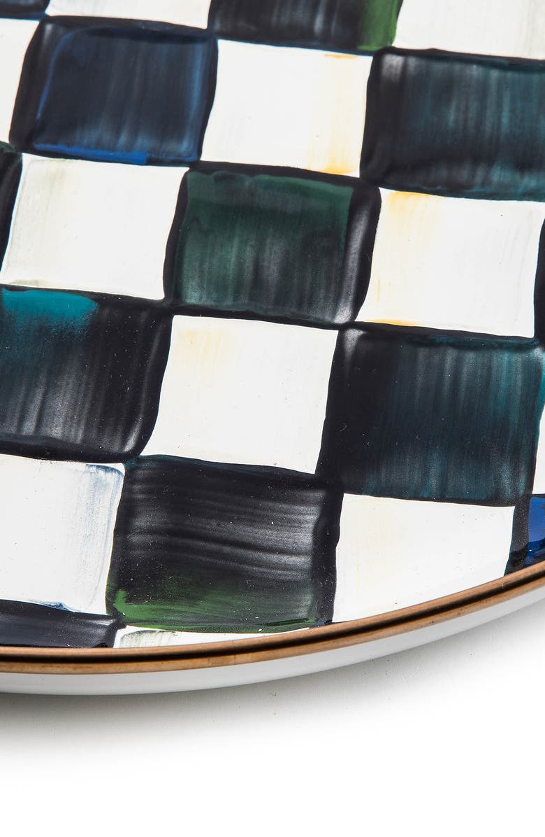 MACKENZIE CHILDS Courtly Check Enameled Steel Abundant Bowl, Alternate, color, Black/ White