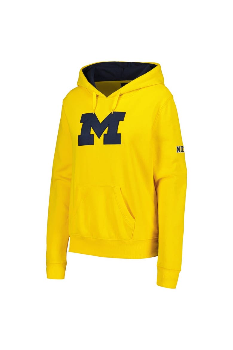 Women's Maize Michigan Wolverines Team Big Logo Pullover Hoodie, Alternate, color, Maize