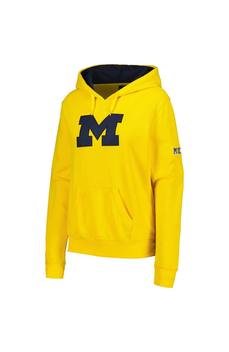 STADIUM ATHLETIC Women's Maize Michigan Wolverines Team Big Logo Pullover Hoodie, Alternate, color, Maize