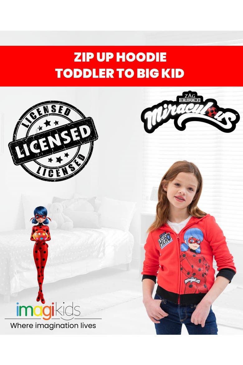 Ladybug Zip-Up Hoodie, Alternate, color, Ladybug Red