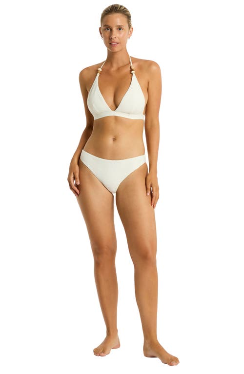 Sea Level Caracus Triangle Halter Bikini Top In Coconut