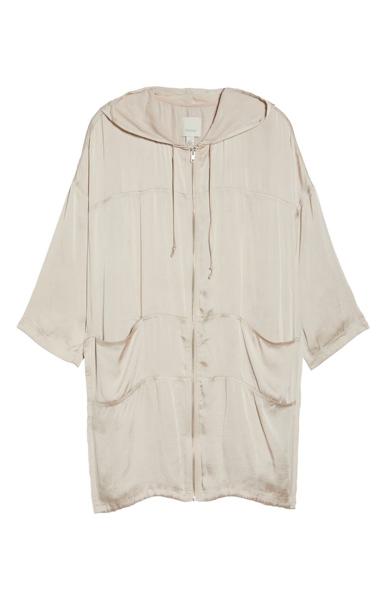 Sejour Oversized Satin Zip Jacket, Alternate, color, 