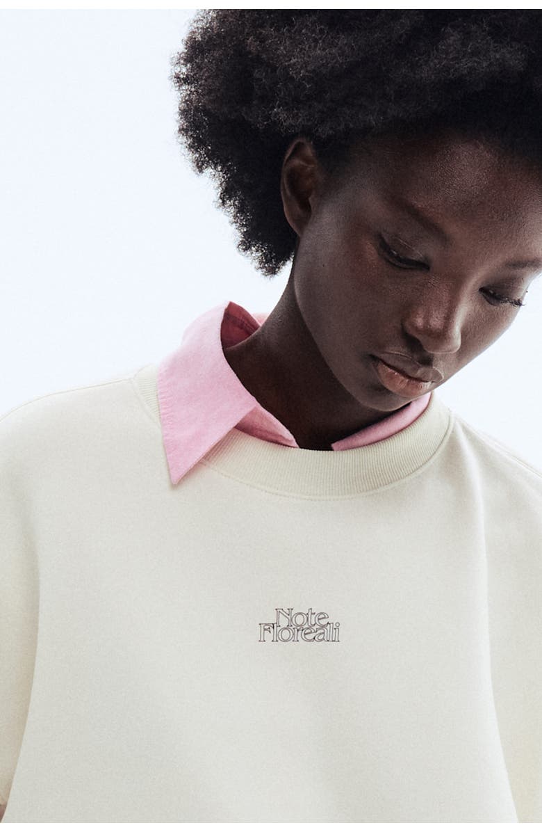 H&M Printed Sweatshirt, Alternate, color, White/Note Floreali