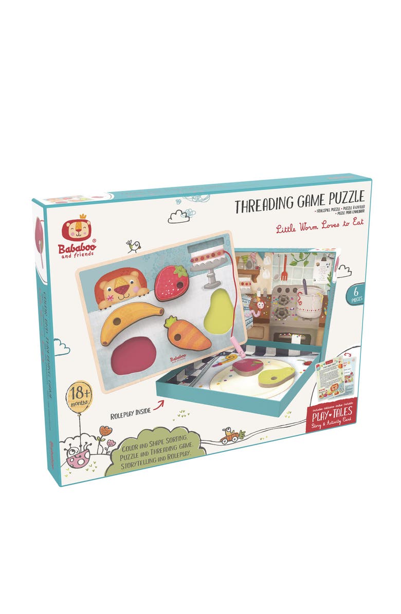 Bababoo and friends<sup>®</sup> Little Worm Loves to Eat Threading Puzzle, Alternate, color, Multi / Red