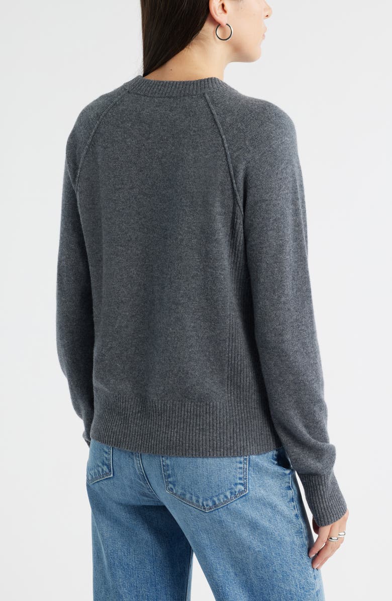 Caslon<sup>®</sup> Raglan Sleeve Wool & Cashmere Sweater, Alternate, color, Grey Dark Heather