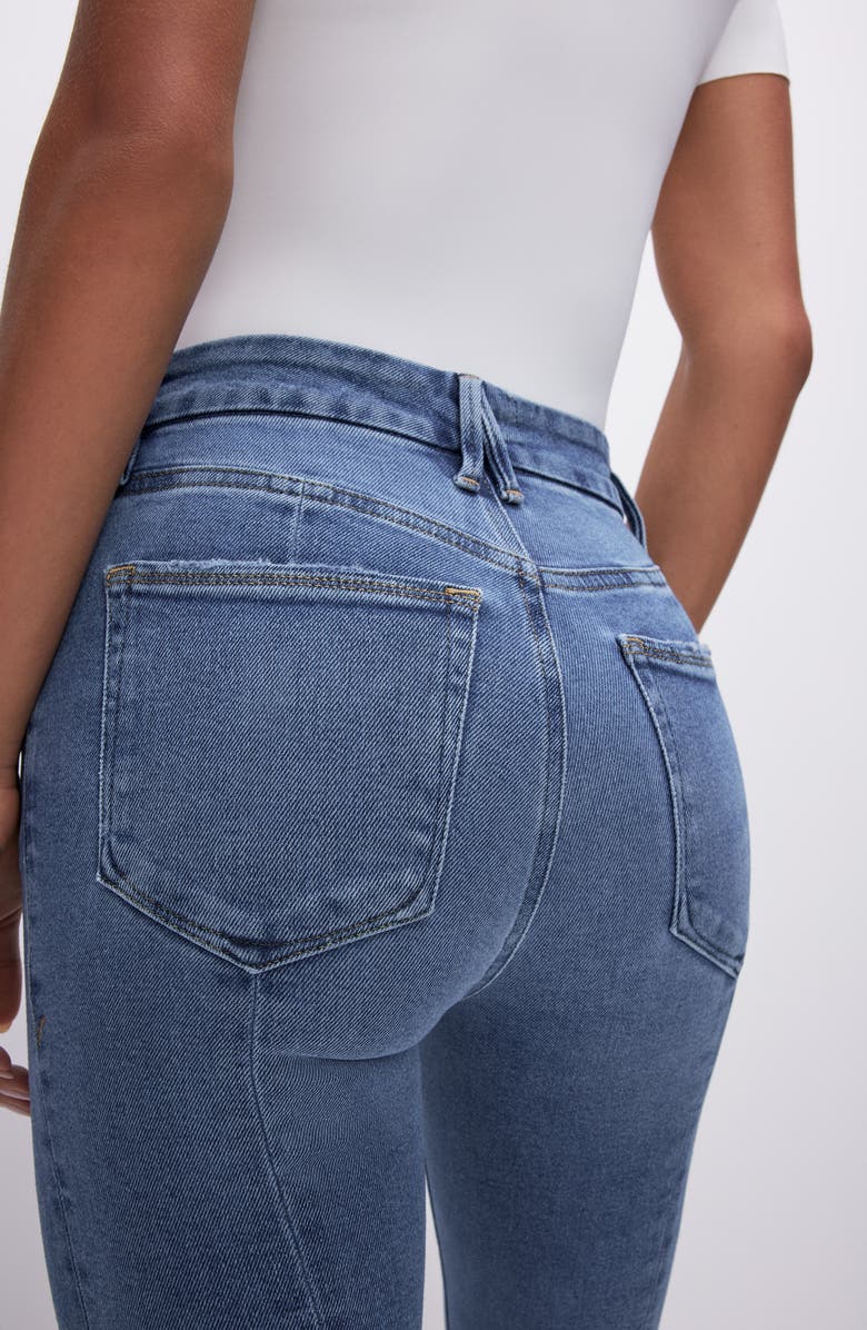 Good American Good Legs Chew Hem Crop Mini Bootcut Jeans, Alternate, color, 