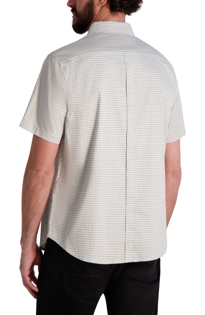 KARL LAGERFELD PARIS Karltooth Short Sleeve Shirt, Alternate, color, Grey/ White Combo
