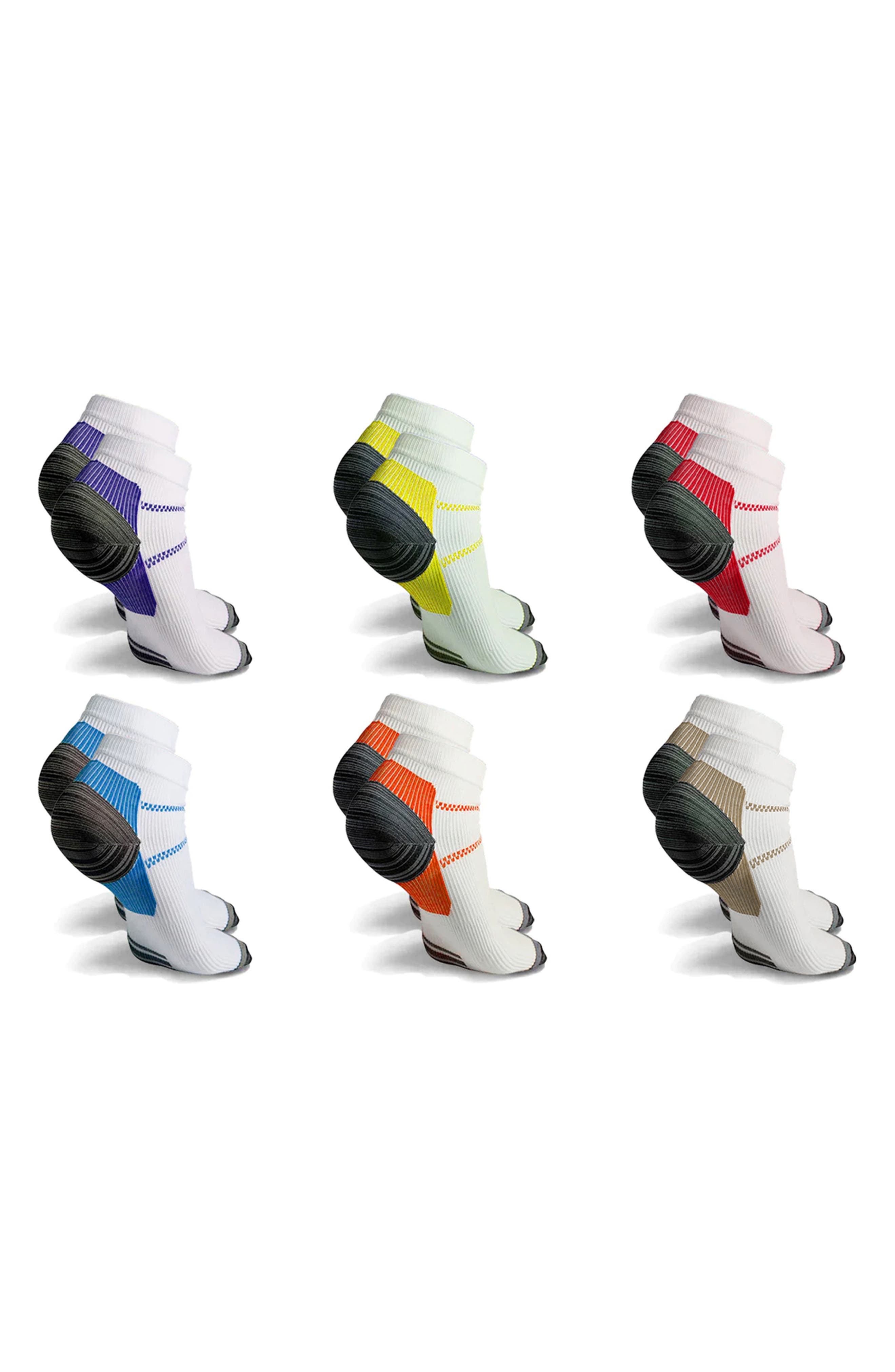 EXTREME FIT Gender Inclusive Assorted 6-Pack High Energy Compression Ankle Socks