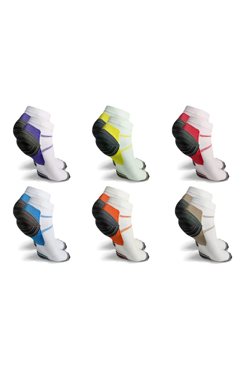 Gender Inclusive Assorted 6-Pack High Energy Compression Ankle Socks, Main, color, ASSORTED