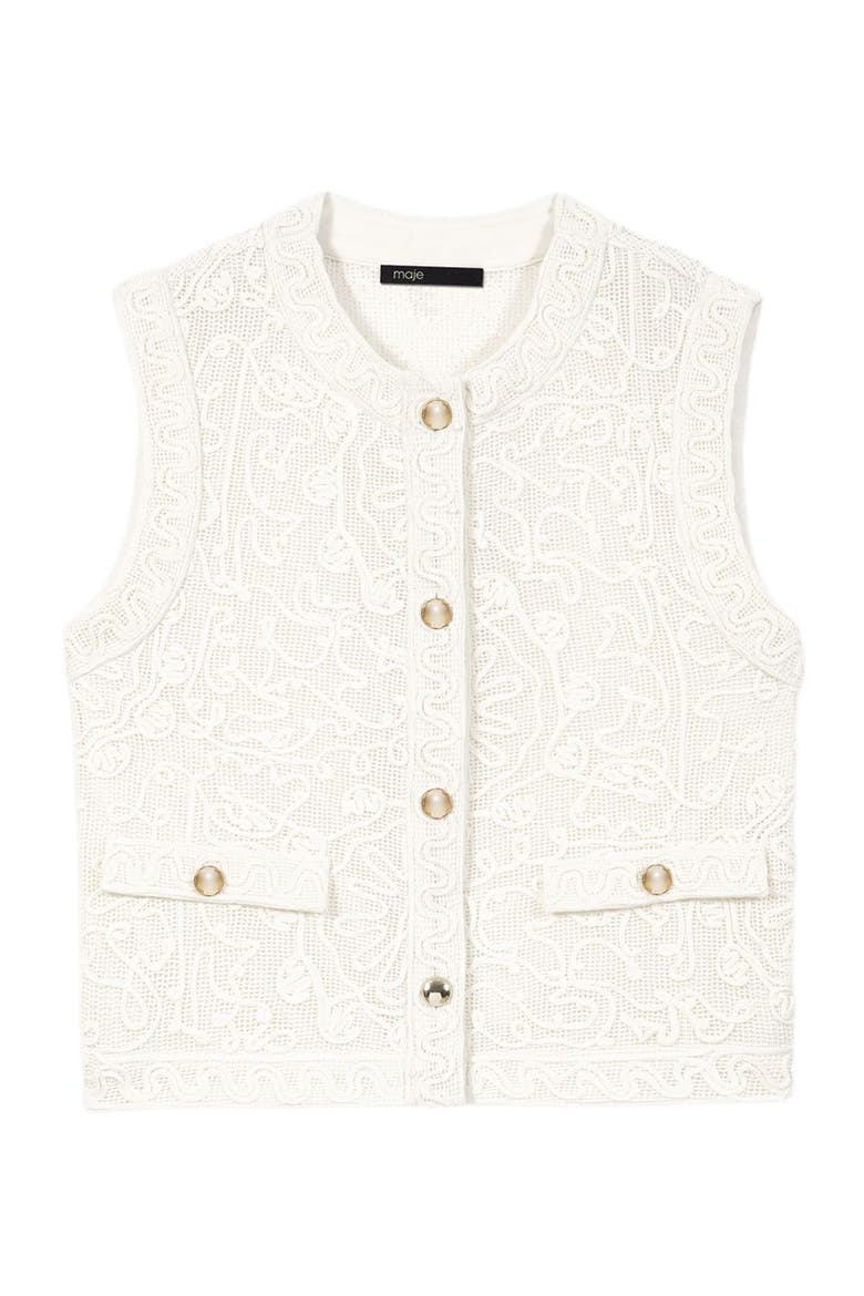 Guipure lace jacket, Alternate, color, Ecru