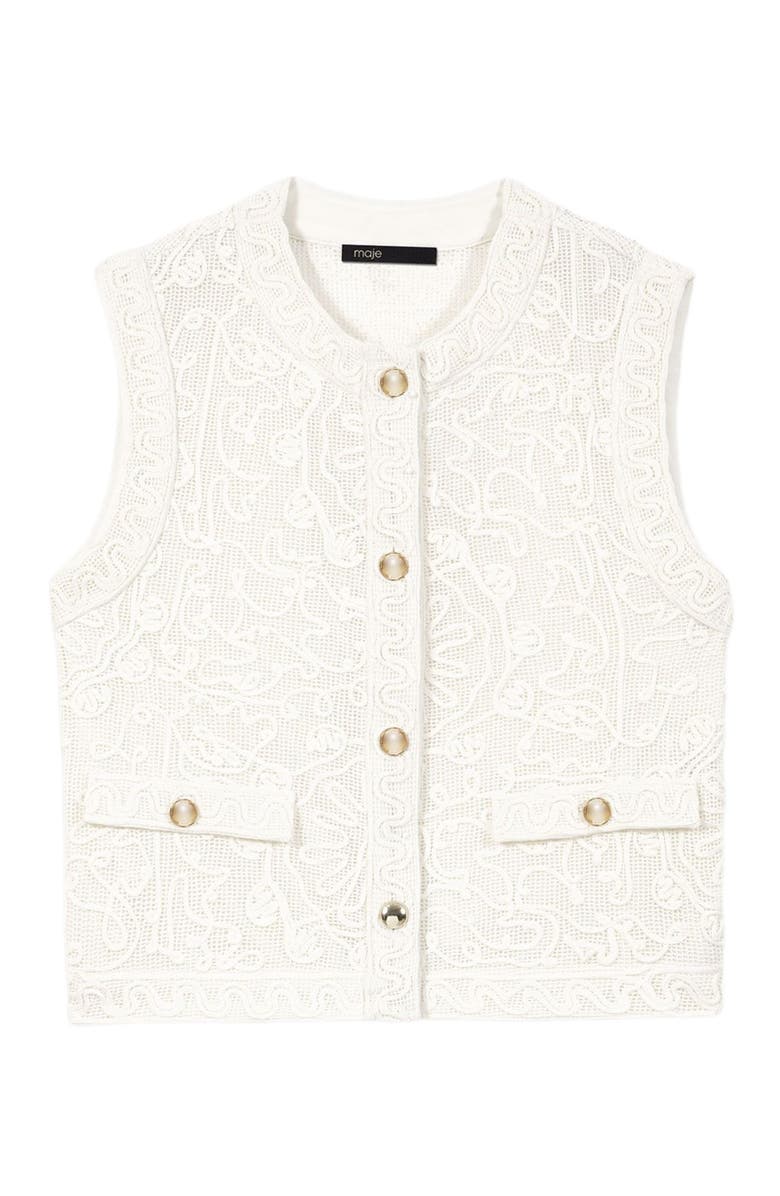 maje Guipure lace jacket, Alternate, color, Ecru