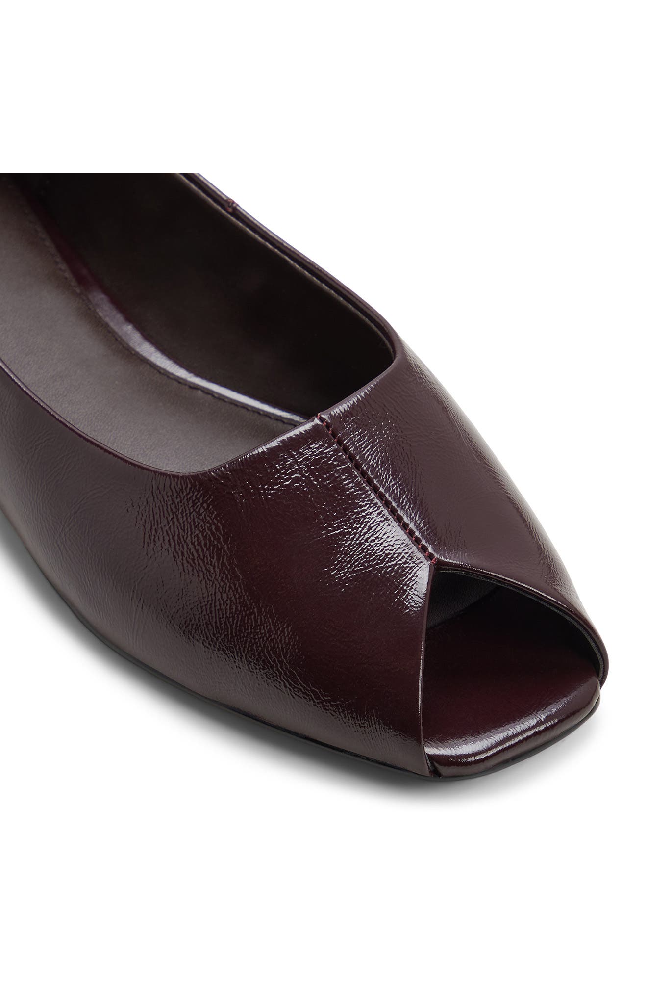 Alieiki Peep Toe Flat, Alternate, color, BORDEAUX