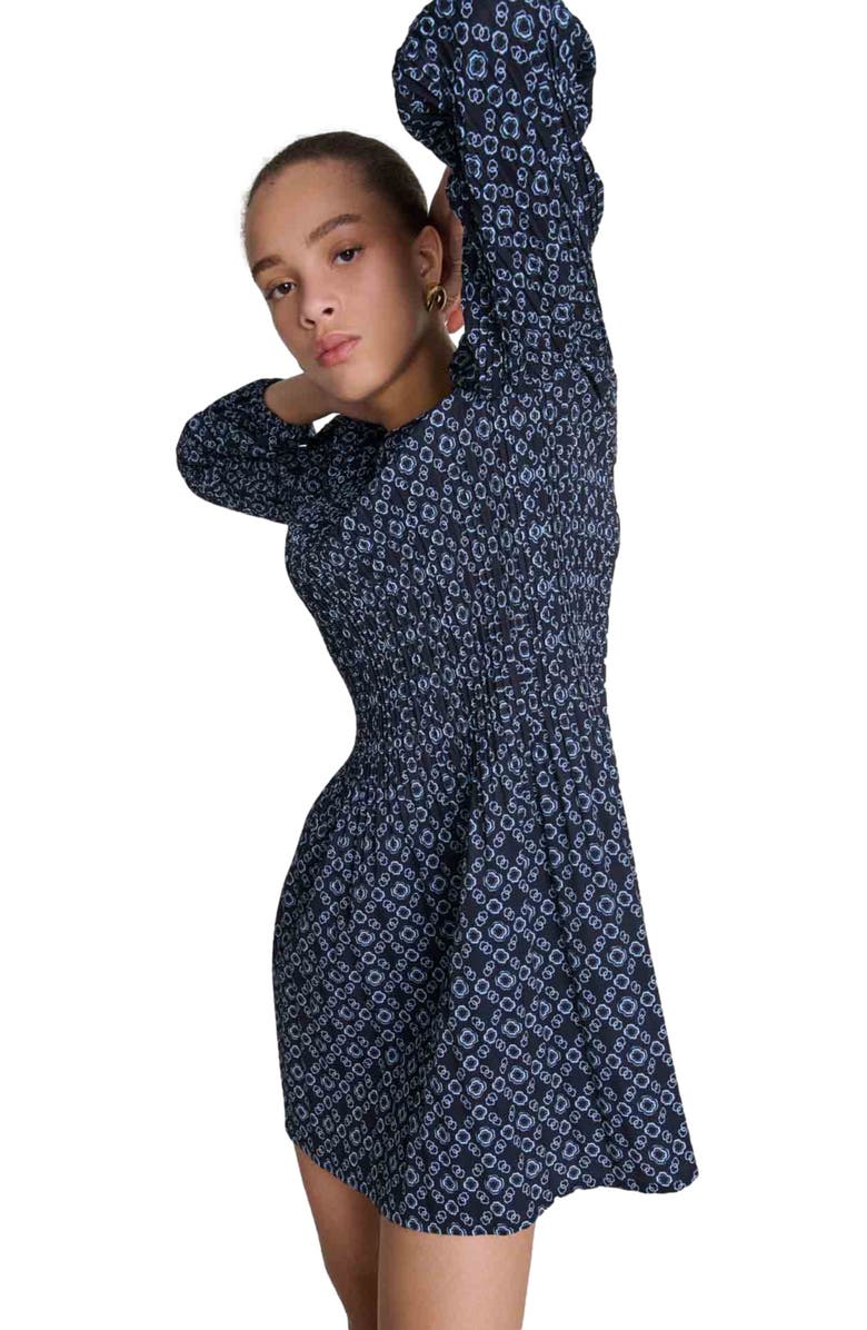 maje Short Clover motif dress, Alternate, color, 