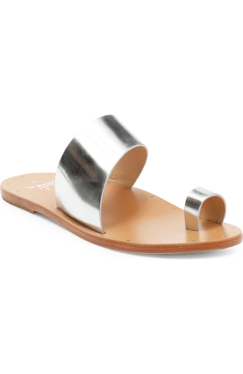 Beek Finch Toe Loop Sandal, Main, color, High Shine Silver