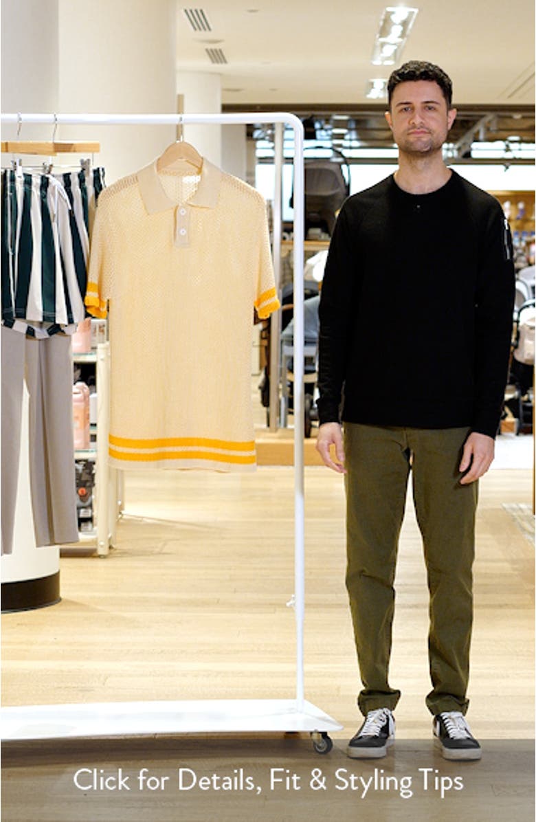 Stripe Open Stitch Organic Cotton Polo, sales video thumbnail