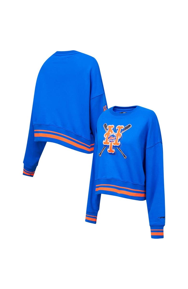 PRO STANDARD Women's Pro Standard Royal New York Mets Mash Up Pullover Sweatshirt, Main, color, 